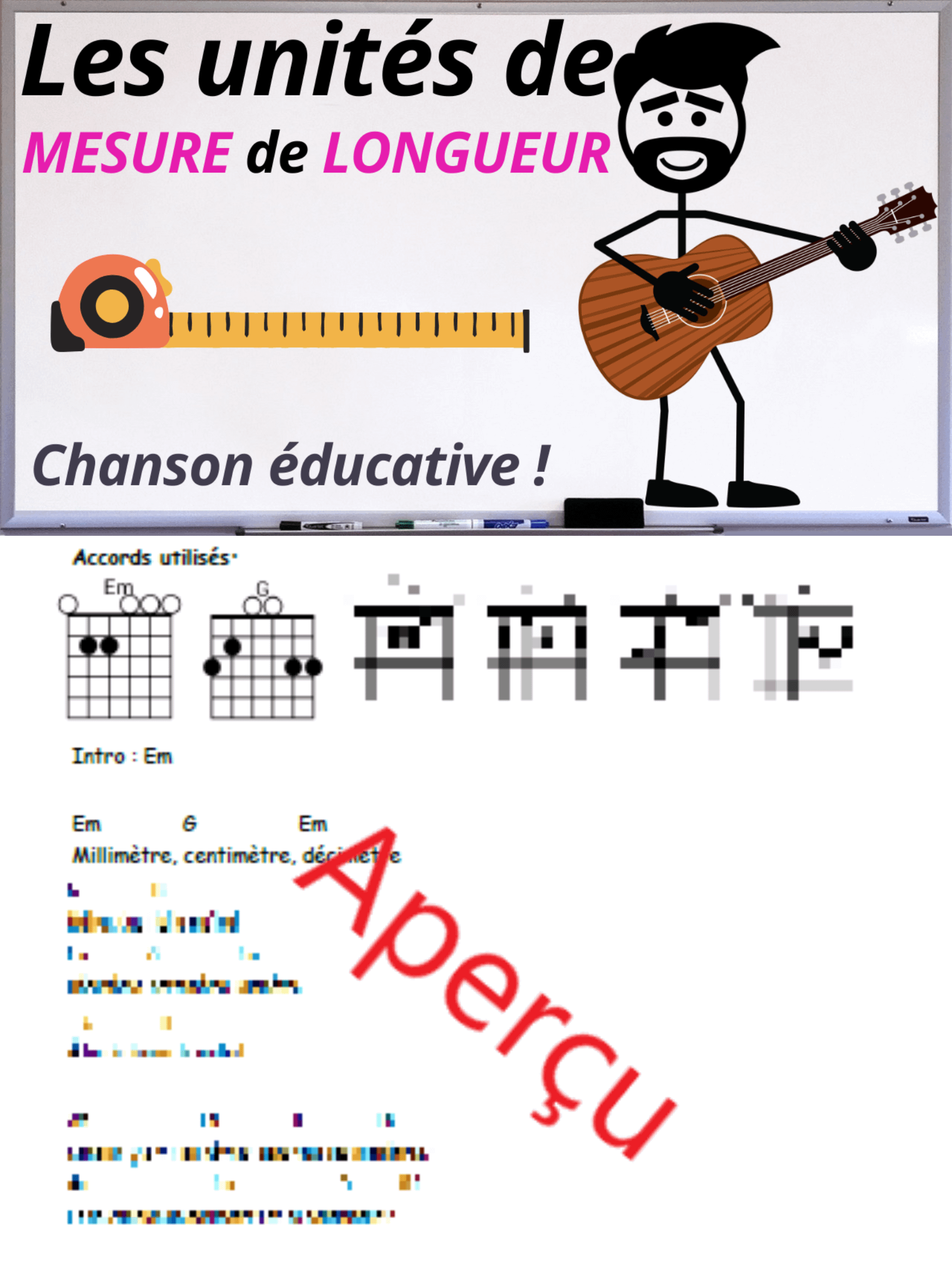 Les unités de mesure de longueur - Accords de guitare product image (1)