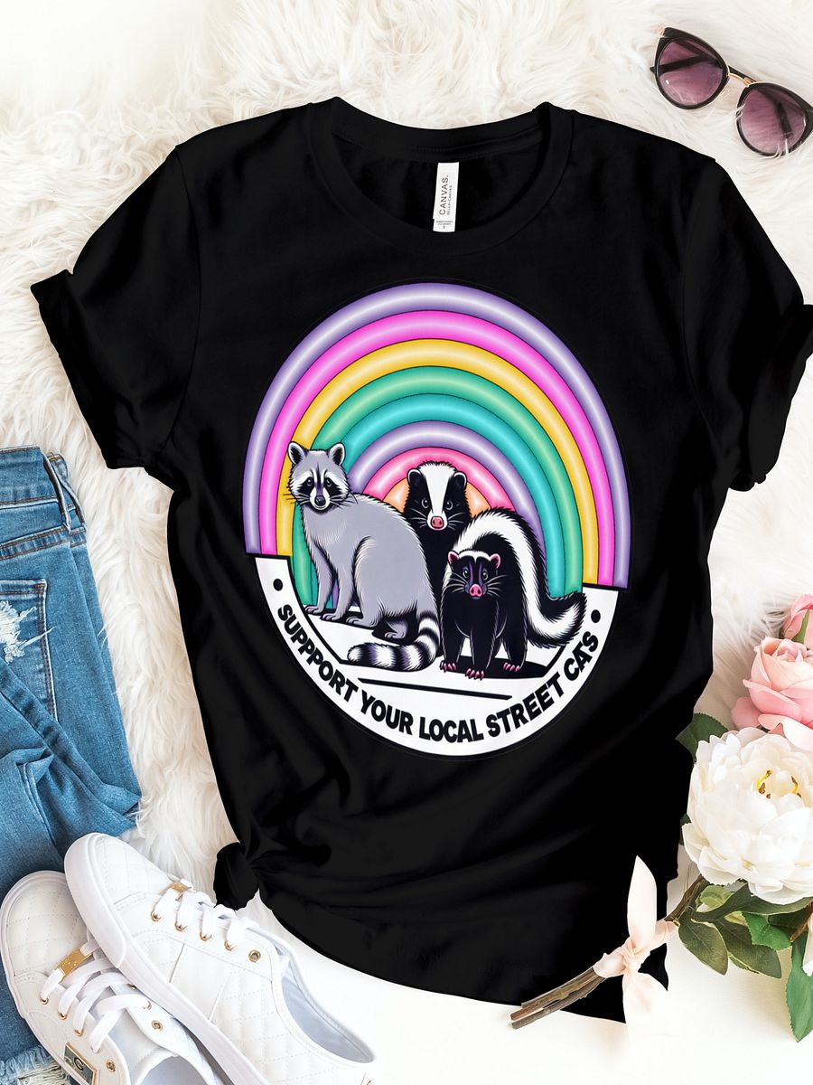 Funny Raccoons Support Your Local Street Rats T-Shirt product image (1)