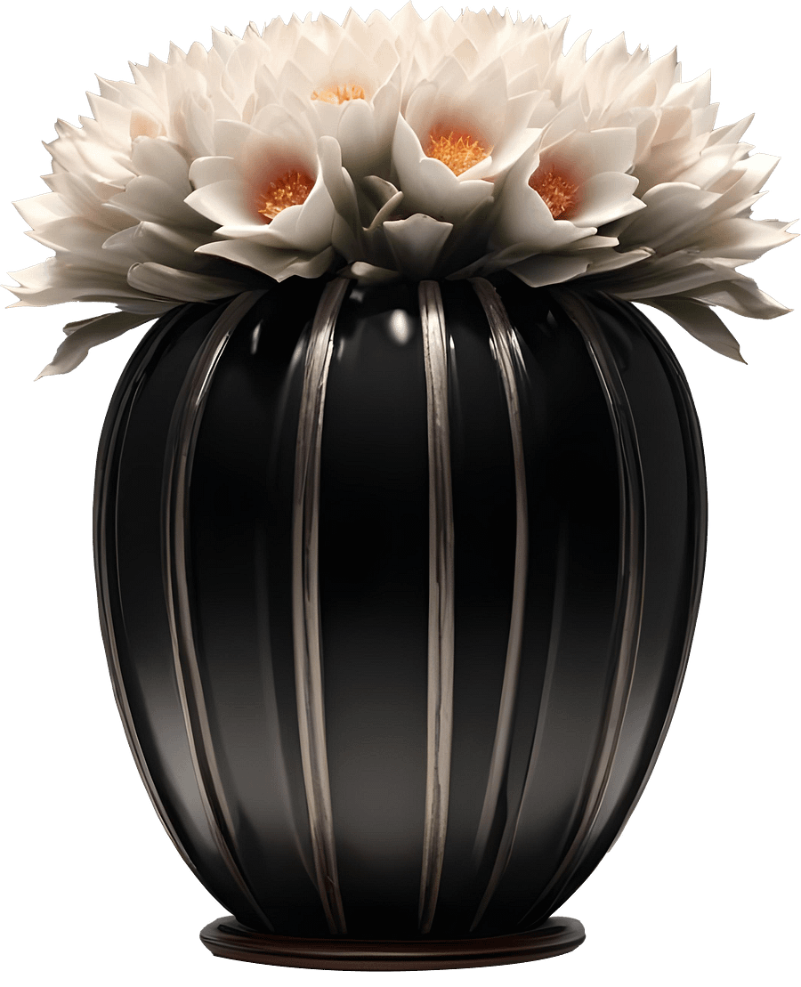 Monochrome Elegance Vase – Black & White Signature, PNG product image (1)