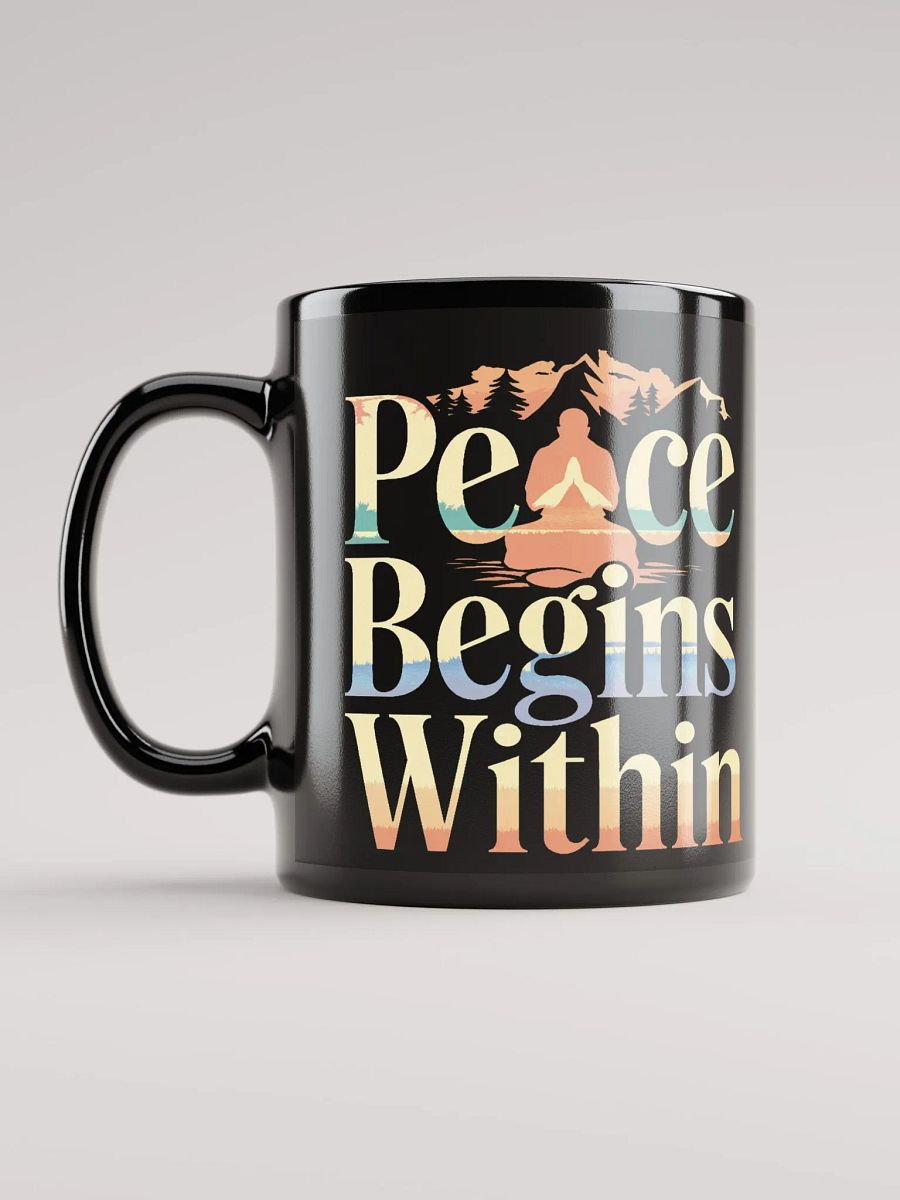 "Peace Begins Within" #Motivational Glossy Black Mug product image (6)