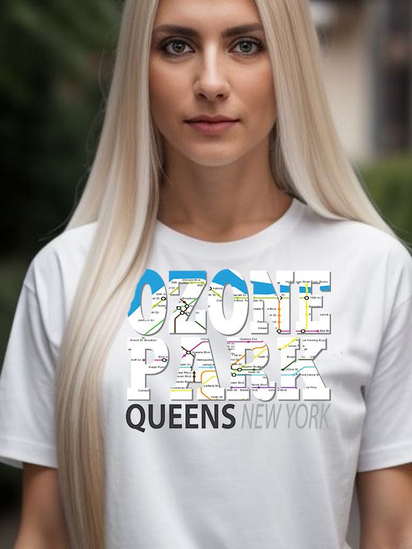 Fun Cool Ozone Park Queens New York with Subway Map T-Shirt product image (2)