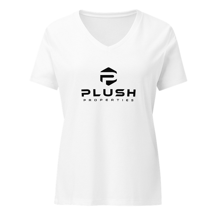Plush Women's Relaxed V-Neck T-Shirt - White product image (1)