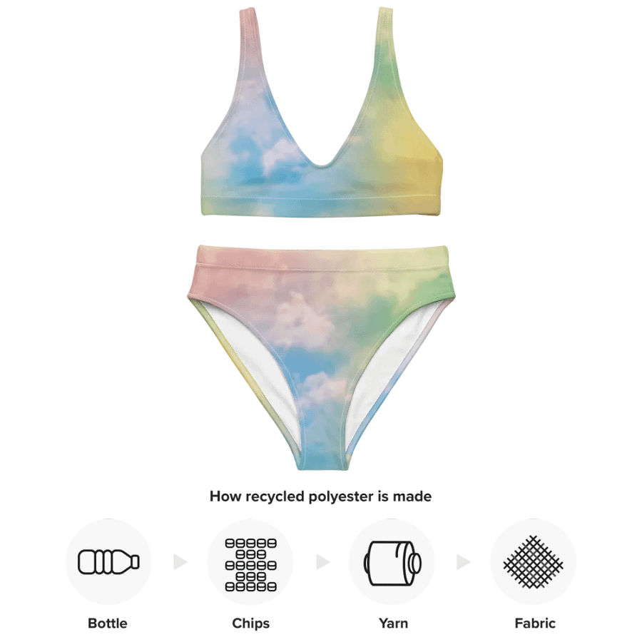 Blur cloud rainbow Design High Waisted Bikini - V10 product image (3)