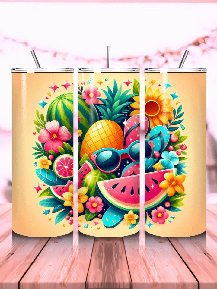 Summer Watermelon Tumbler Wrap PNG – 20oz Skinny Sublimation Design with Juicy Fruit & Picnic Vibes – Fresh & Fun Seasonal Aesthetic – 300 DPI Instant Digital Download product image (1)