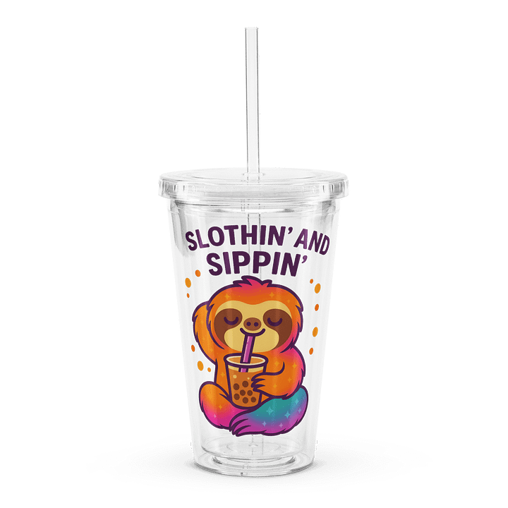 Slothin’ and Sippin’ – Funny Sloth Tumbler | Sloths Having Snacks Collection product image (1)