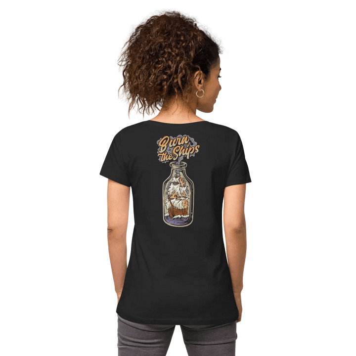 Double-Sided Burn the Ships Fitted V-neck Tee product image (1)