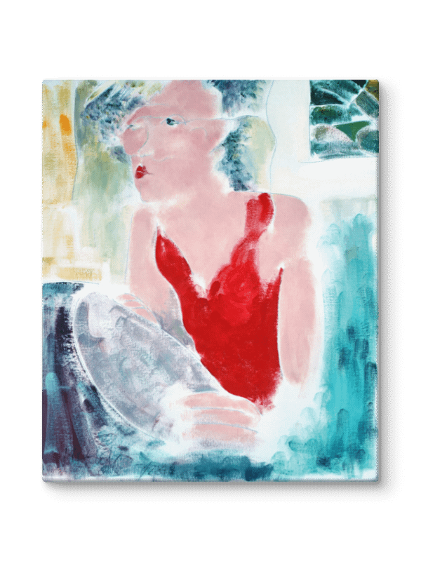 Woman at the Typewriter (1984) on canvas (24" x 20") product image (2)