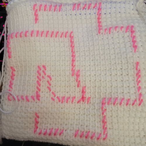 Its not done and there are two mistakes, which WILL be covered up when done! #rammstein #rammsteinfans #crochet #crochetersof...
