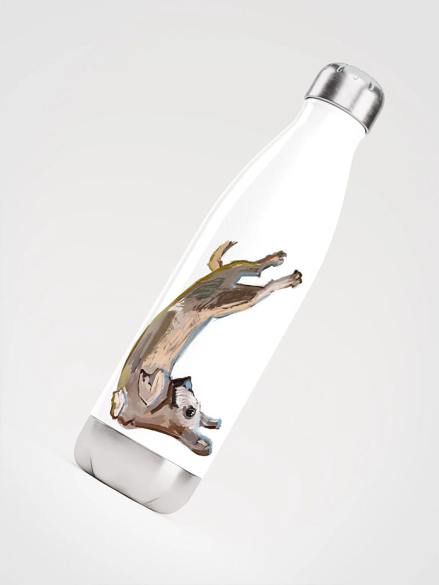 Upside Down Pup - White Stainless Steel Water Bottle product image (4)