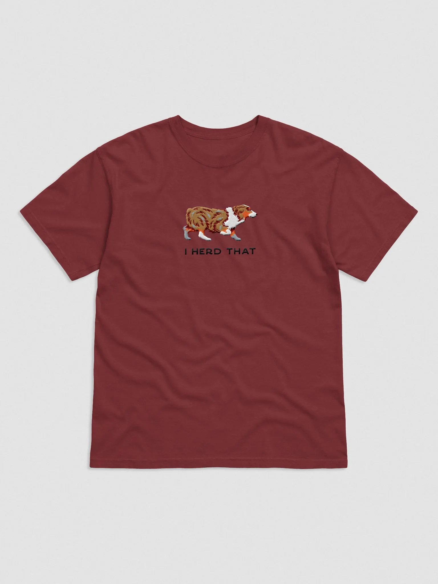 I Herd That T-Shirt(Embroidered) of an Australian Shepherd(Red Merle) product image (4)