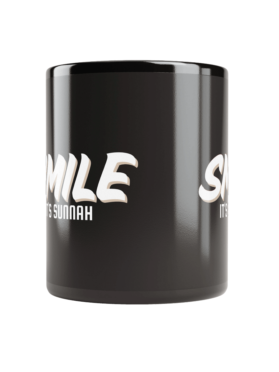 Black "Smile It's Sunnah" Mug in White product image (6)