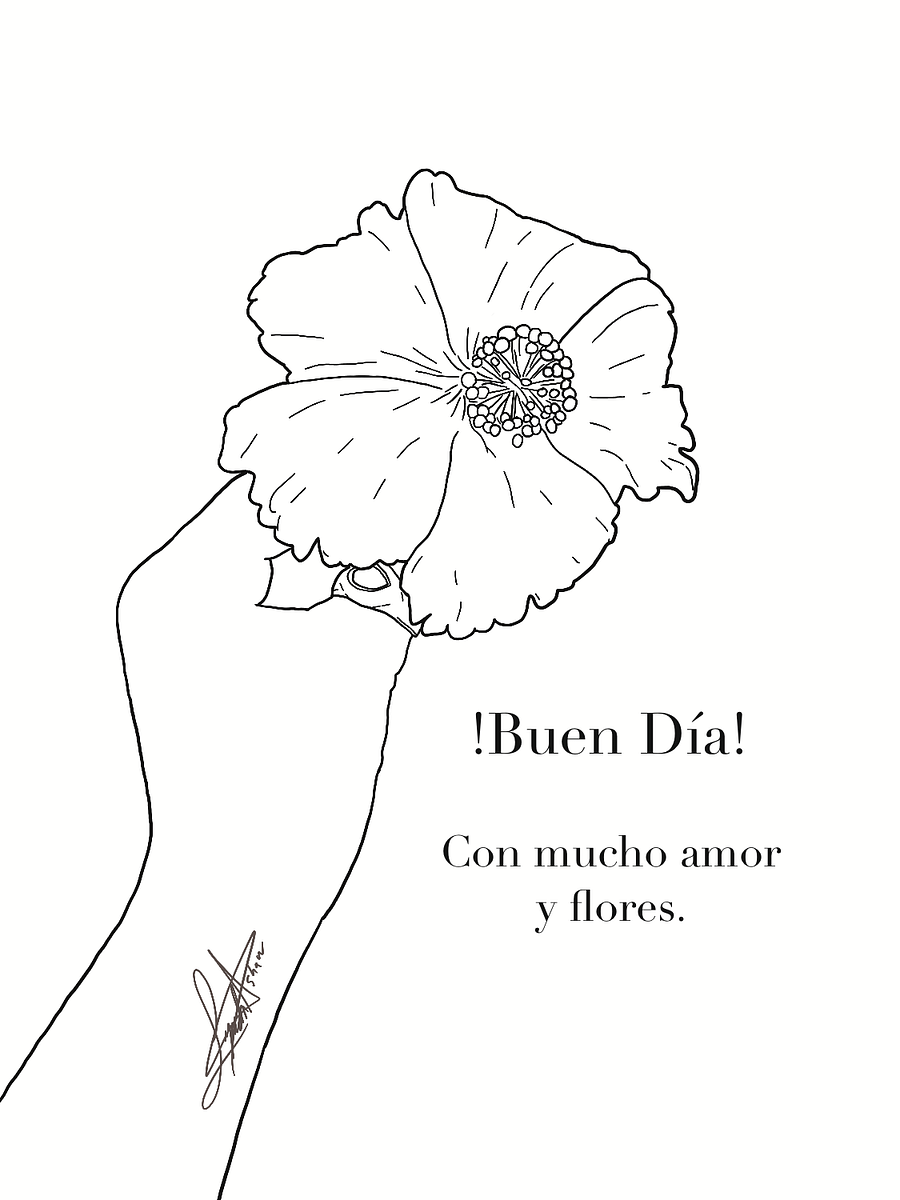 FREE Coloring Page; “Buen Día, Con Mucho Amor y Flores” product image (1)