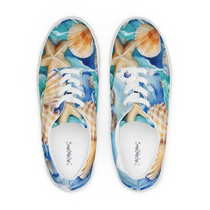 Marine Life Delight Lace-Up Canvas Shoes product image (1)