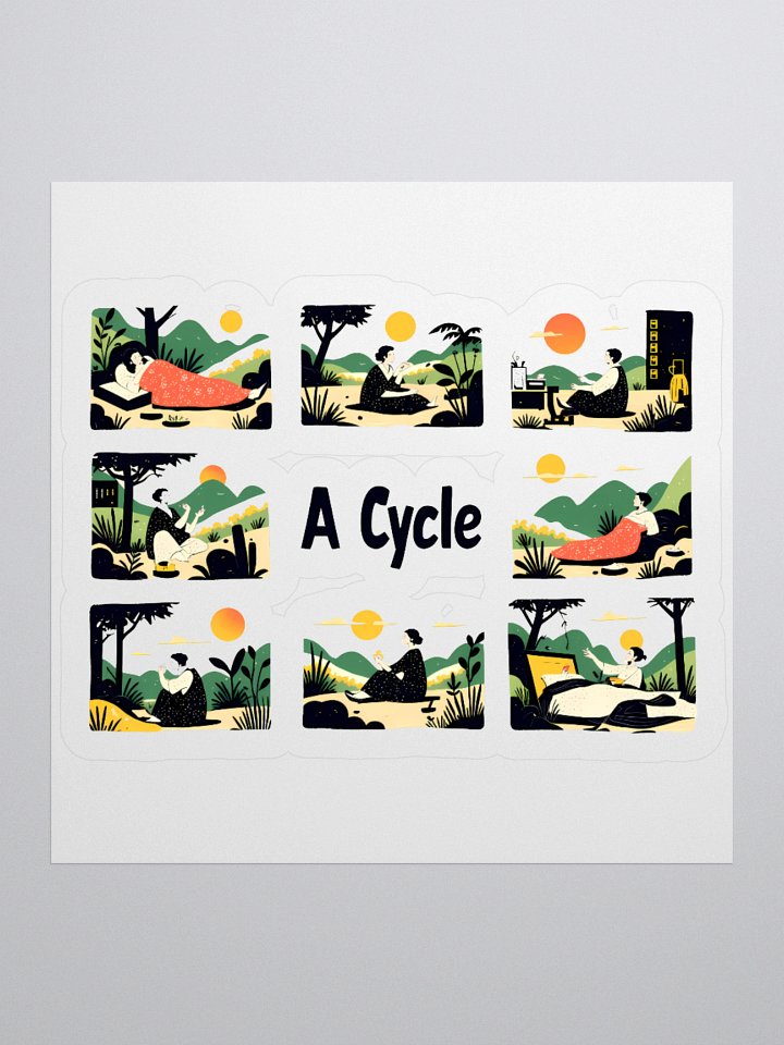 Nature-Inspired Life Cycle Art | Harmonious Illustration Sticker product image (2)