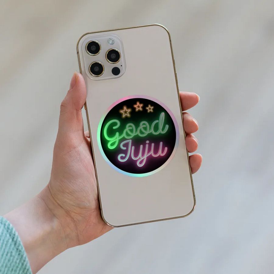 Holographic Neon Good Juju Sticker product image (6)