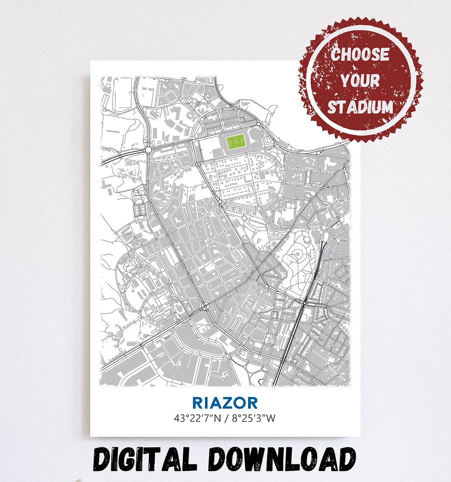 La Coruna Stadium Map Design Digital Download product image (1)
