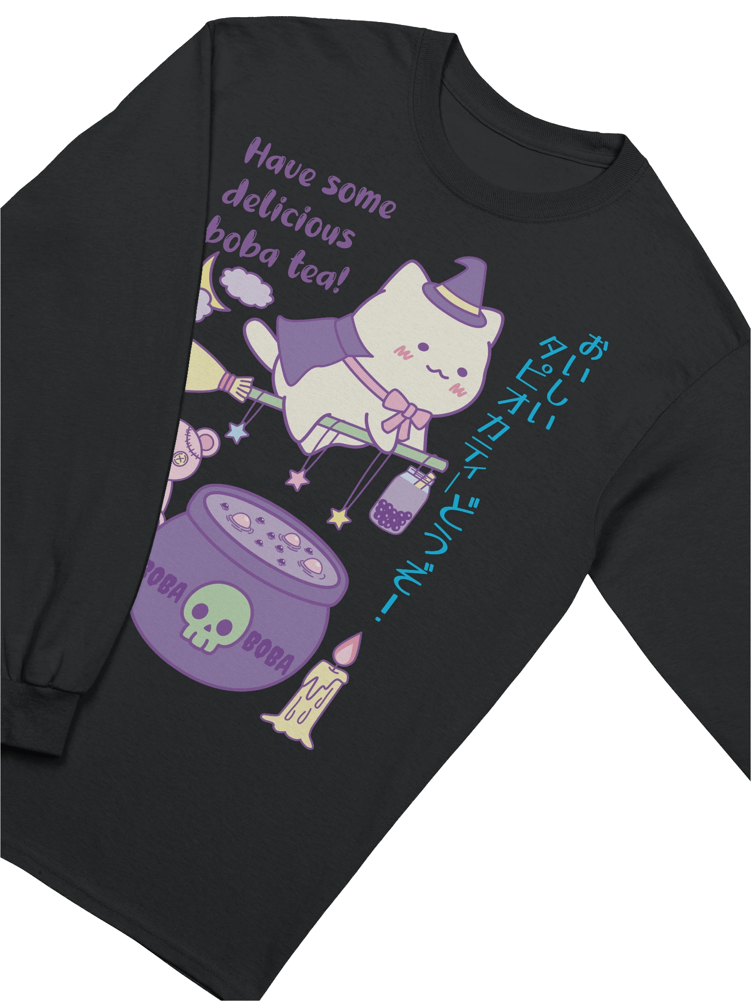 Boba Witch Kitty - Unisex Adult Long Sleeve T-shirt product image (3)