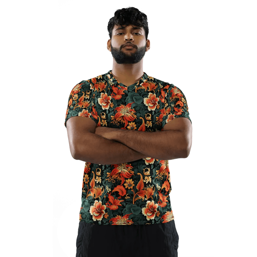Sunset Flowers | Recycled Unisex Sports Jersey product image (3)