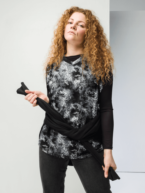 Black and White Graffiti | Recycled Unisex Basketball Jersey product image (2)
