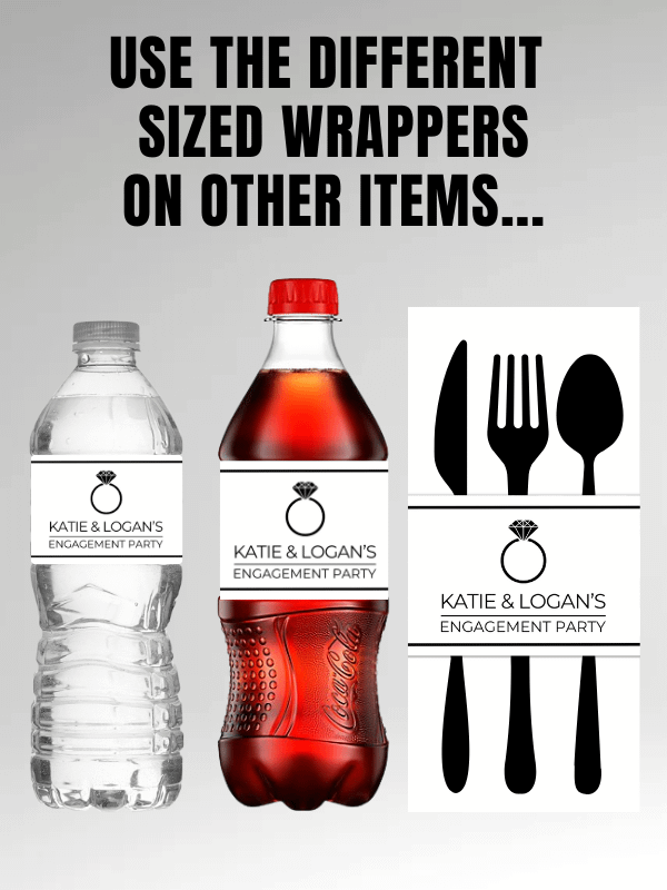 Wedding / Engagement Party Water Bottle Wrappers product image (4)