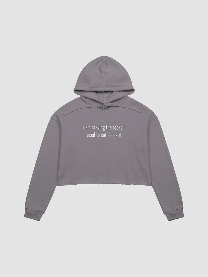 I am craving the rocks I used to eat fleece crop hoodie product image (2)