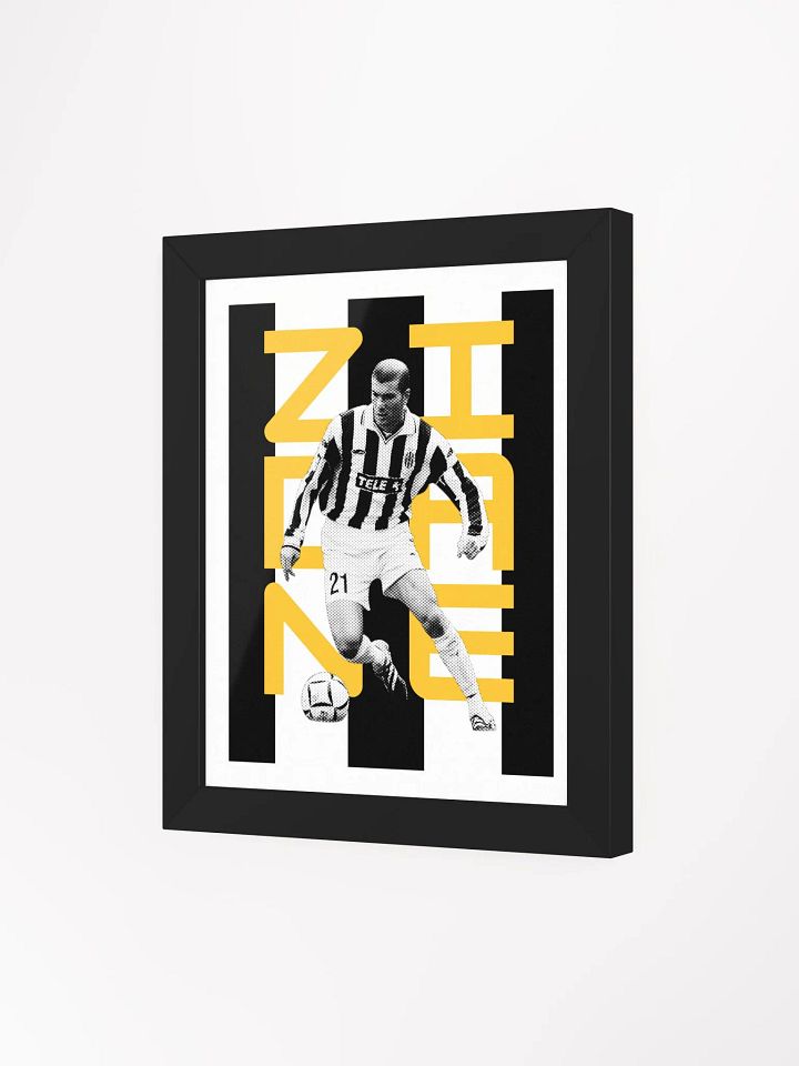 Zinedine Zidane BW Juventus Name Art Framed Print product image (1)