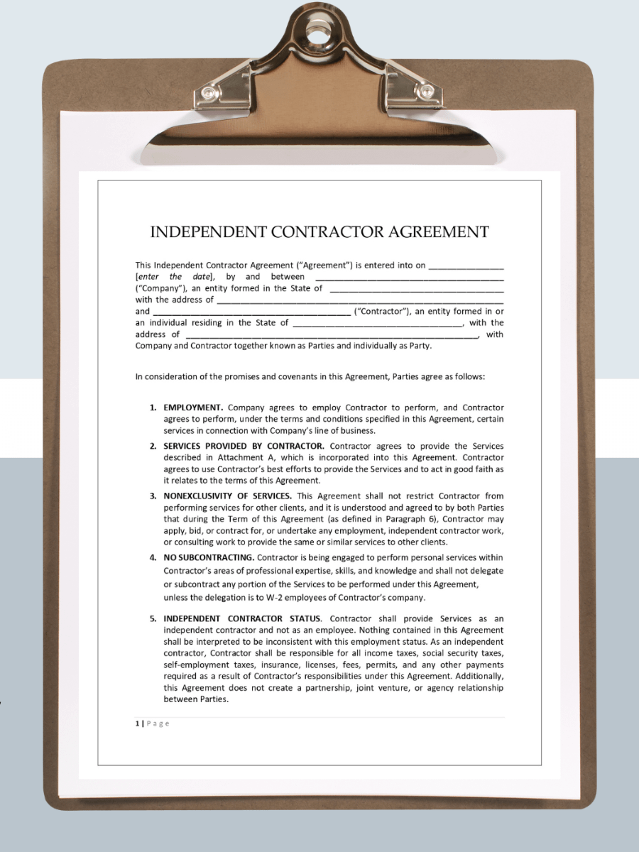 Independent Contractor Agreement Template product image (1)