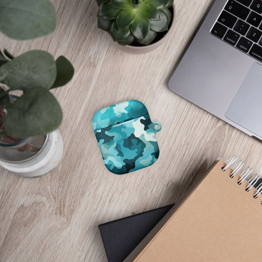 Teal Camo AirPod Case product image (9)