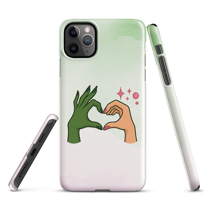 Wicked iPhone Case – Elphaba & Glinda Heart Hands – Theatre Gift for Broadway Fans product image (1)