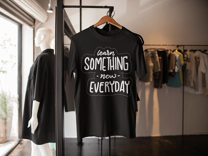 Learn Something New Everyday Black Unisex T-Shirt product image (2)
