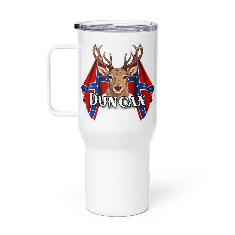 "Duncan" Rebel Redneck Deer - Travel Mug w/ Handle product image (1)