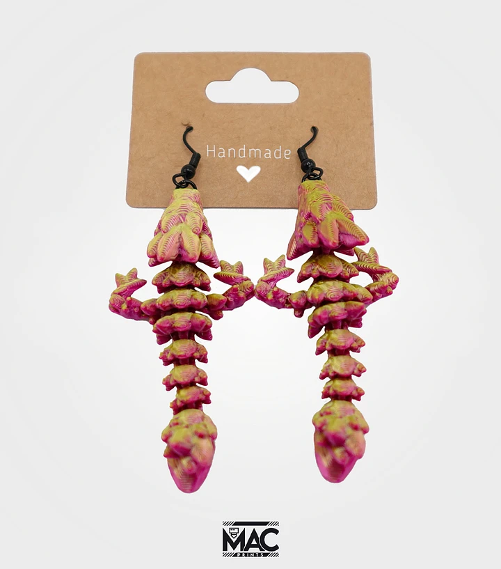 Magenta & Lime Articulating Dragon Earrings product image (1)