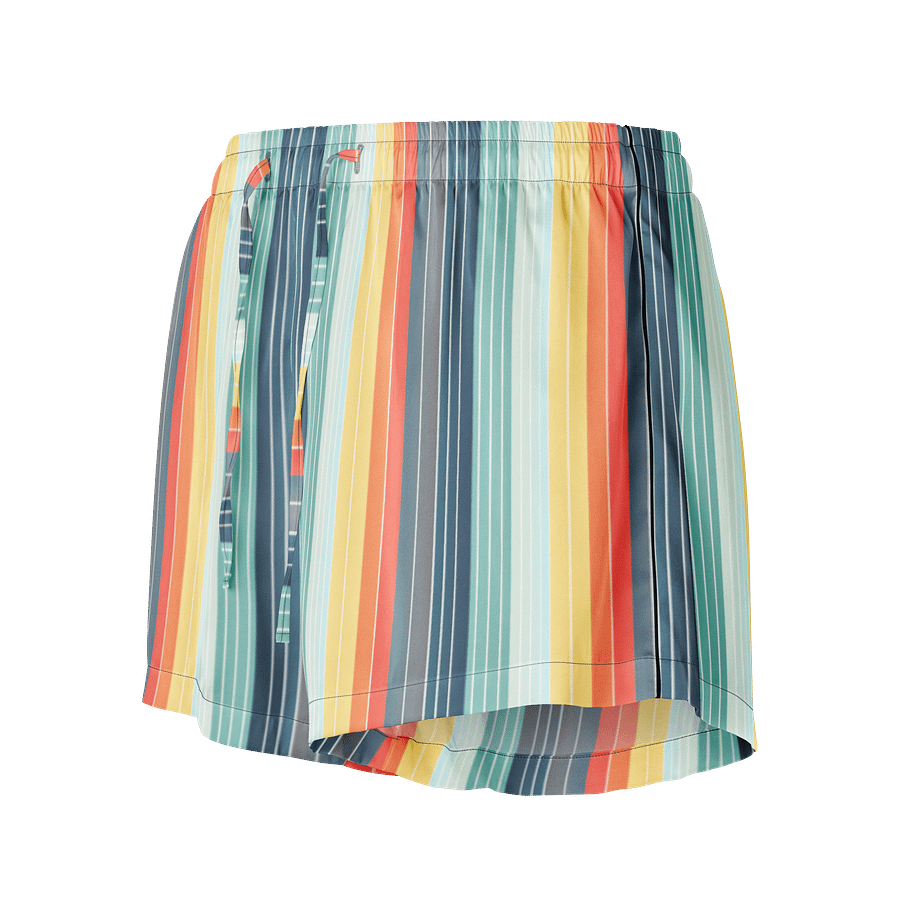 Stripey Pajama Shorts with Vertical Stripes in 70's Color Gradient product image (1)