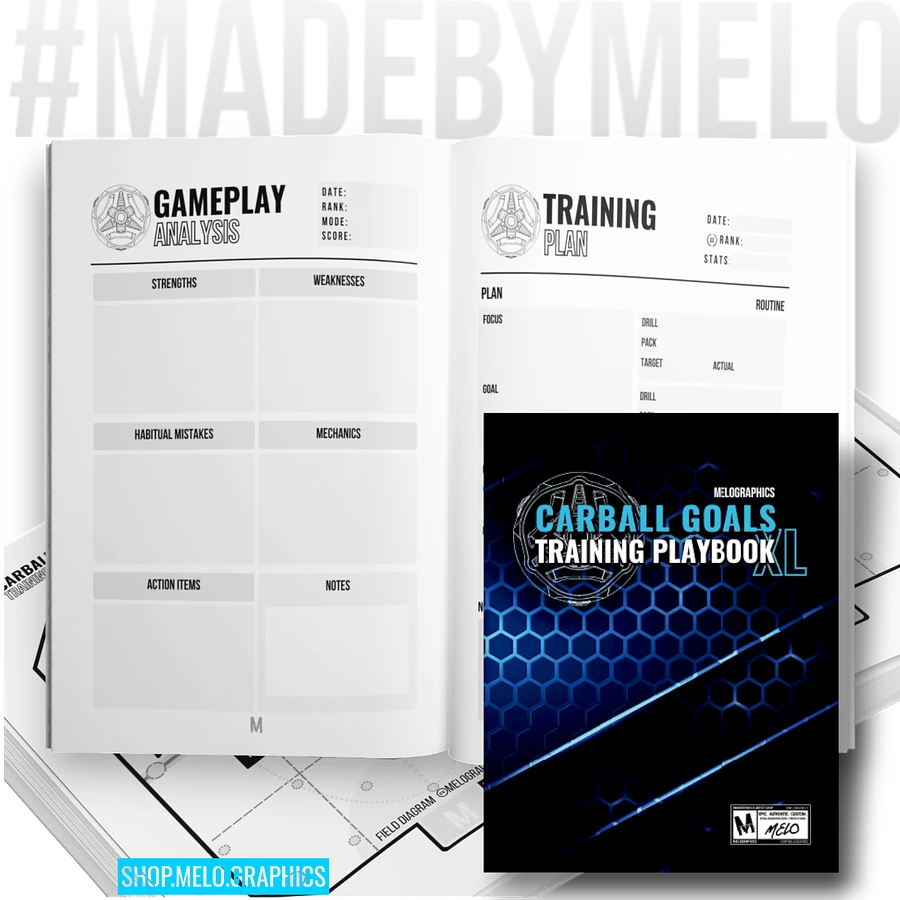 Carball Goals Training Playbook: Rocket League Training & Strategy - Notebook | #MadeByMELO product image (5)