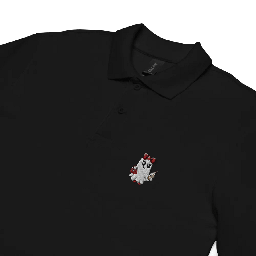 Stylish Ghost Embroidered Relaxed Fit Cotton Polo Shirt product image (4)