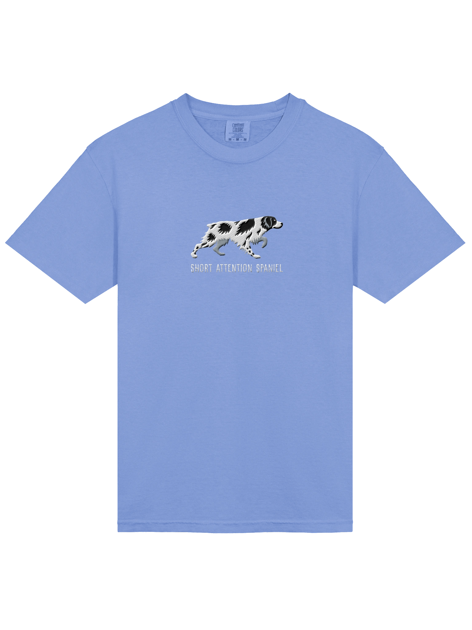 Short Attention Spaniel T-Shirt(Embroidered) of a Brittany Spaniel(Black & White) product image (33)