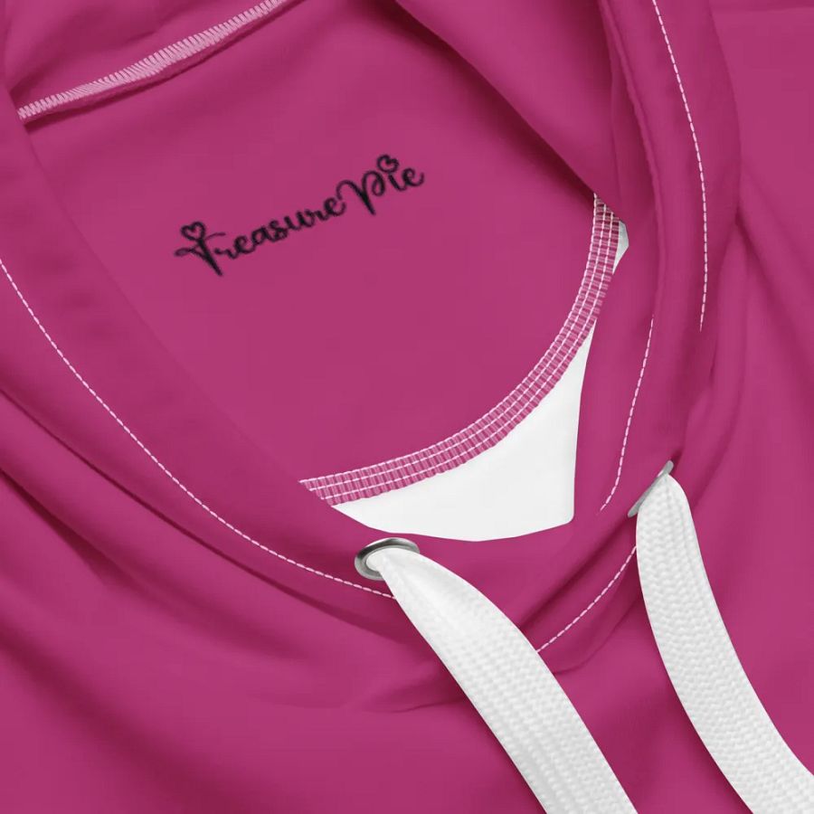 Plain Medium Plum Pink Light Summer Unisex Recycled Polyester Heavyweight Premium Hoodie by Treasure Pie product image (5)