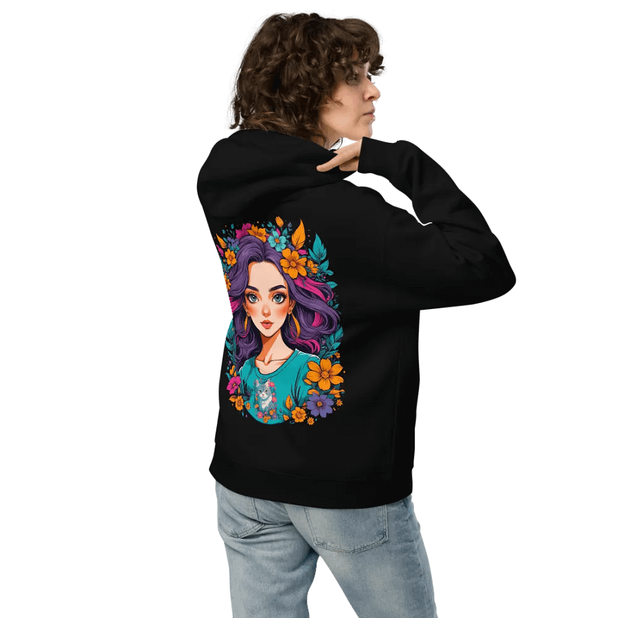 Bloomcore Flower Girl - Premium Hoodie - Black - v2 - Back Printed Design product image (2)