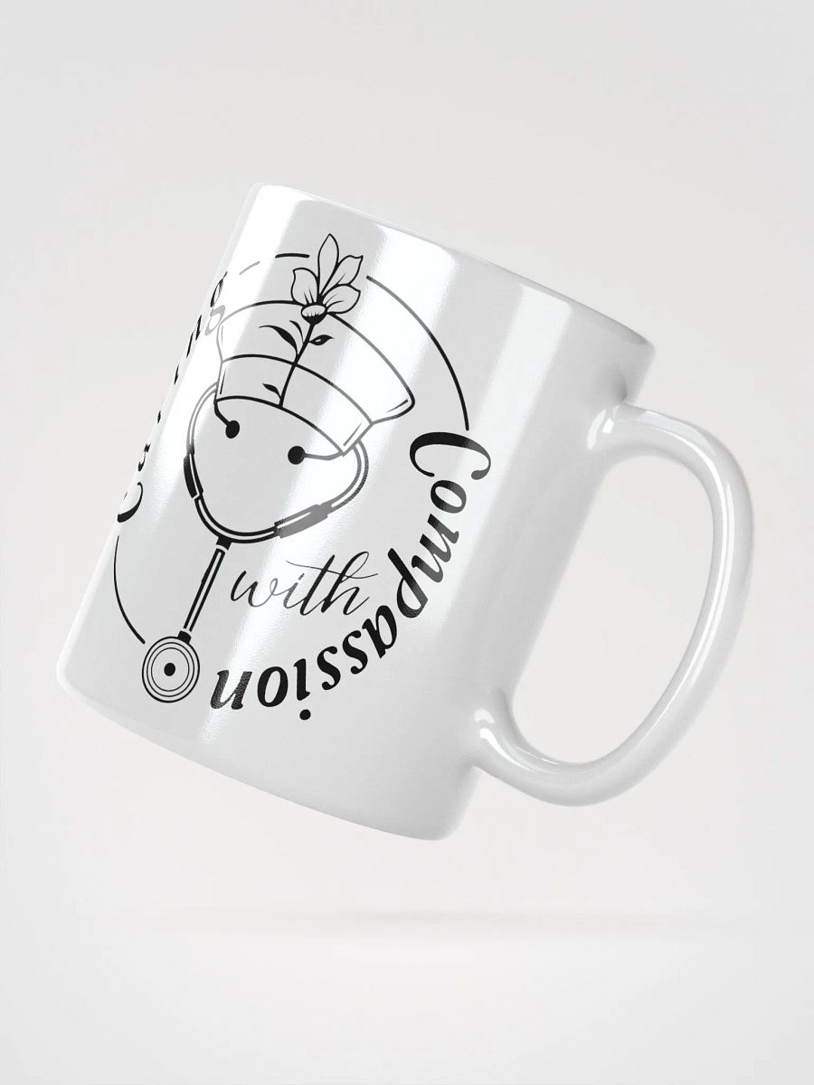 Caring With Compassion Nurse Line Art Mug, product image (2)