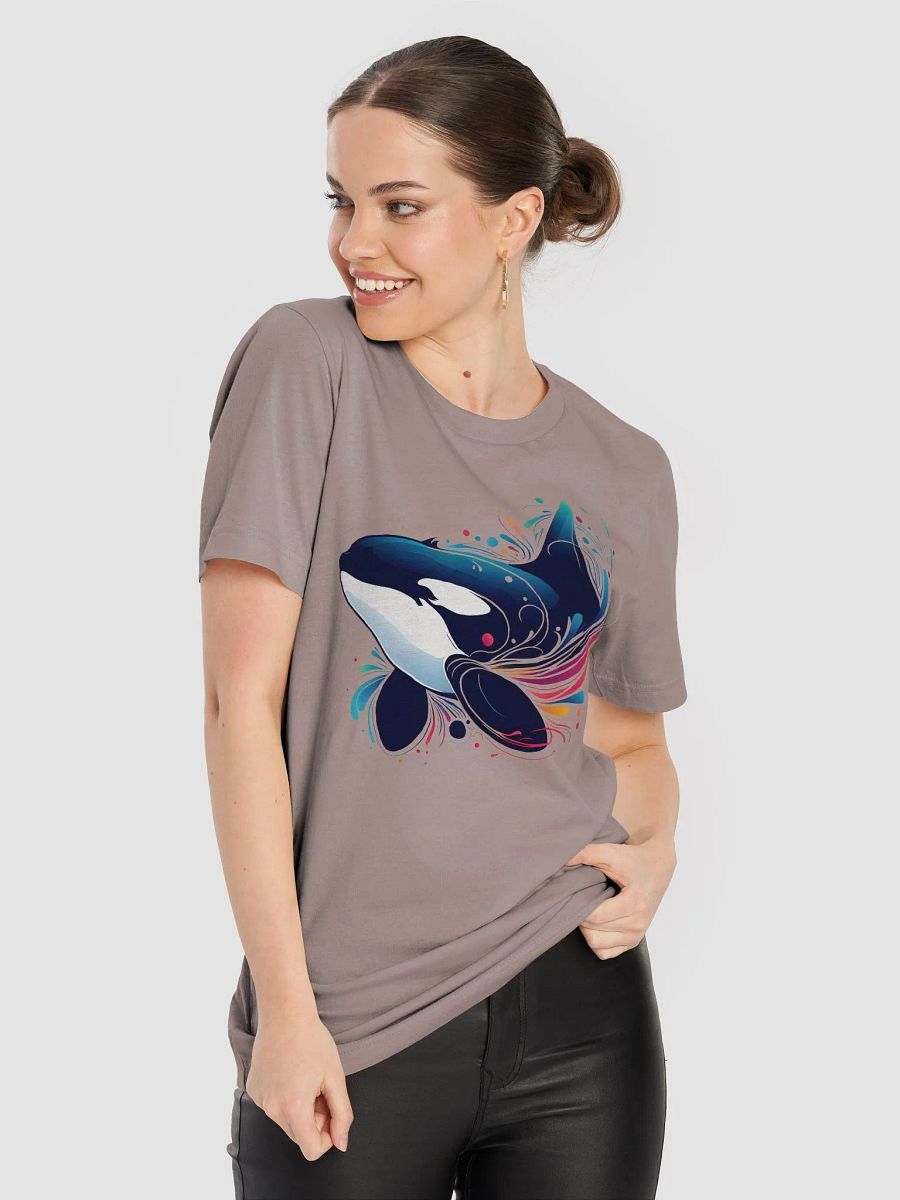Orca Whale T-Shirt, Artistic Ocean Wildlife Tee, Orca Lover Gift, Marine Life Conservation Shirt, Vibrant Killer Whale Graphic T-shirt product image (5)