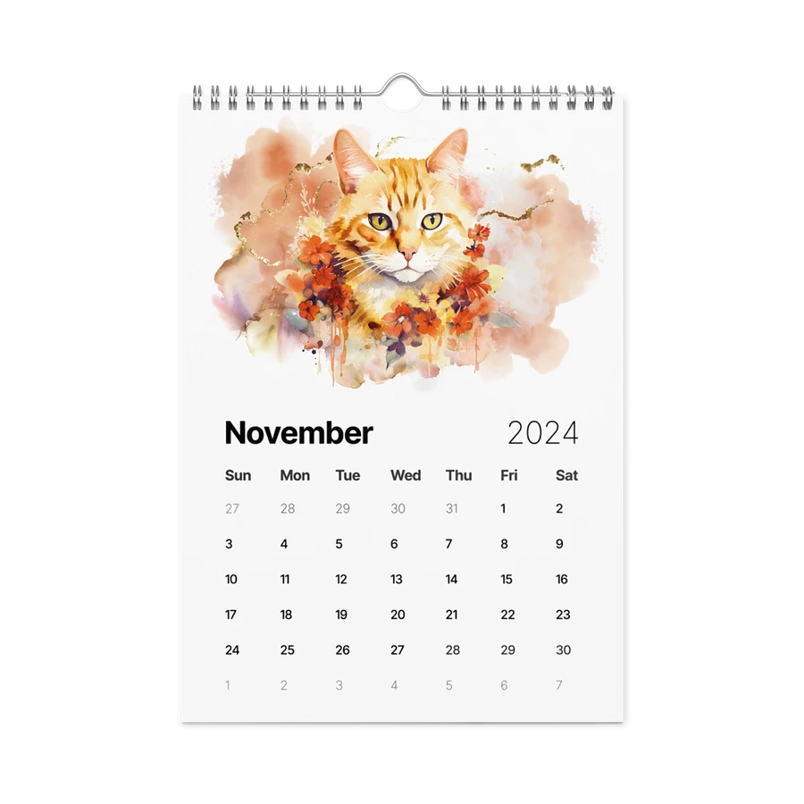 Watercolor Cats 2024 Wall Calendar, 12 Month product image (16)