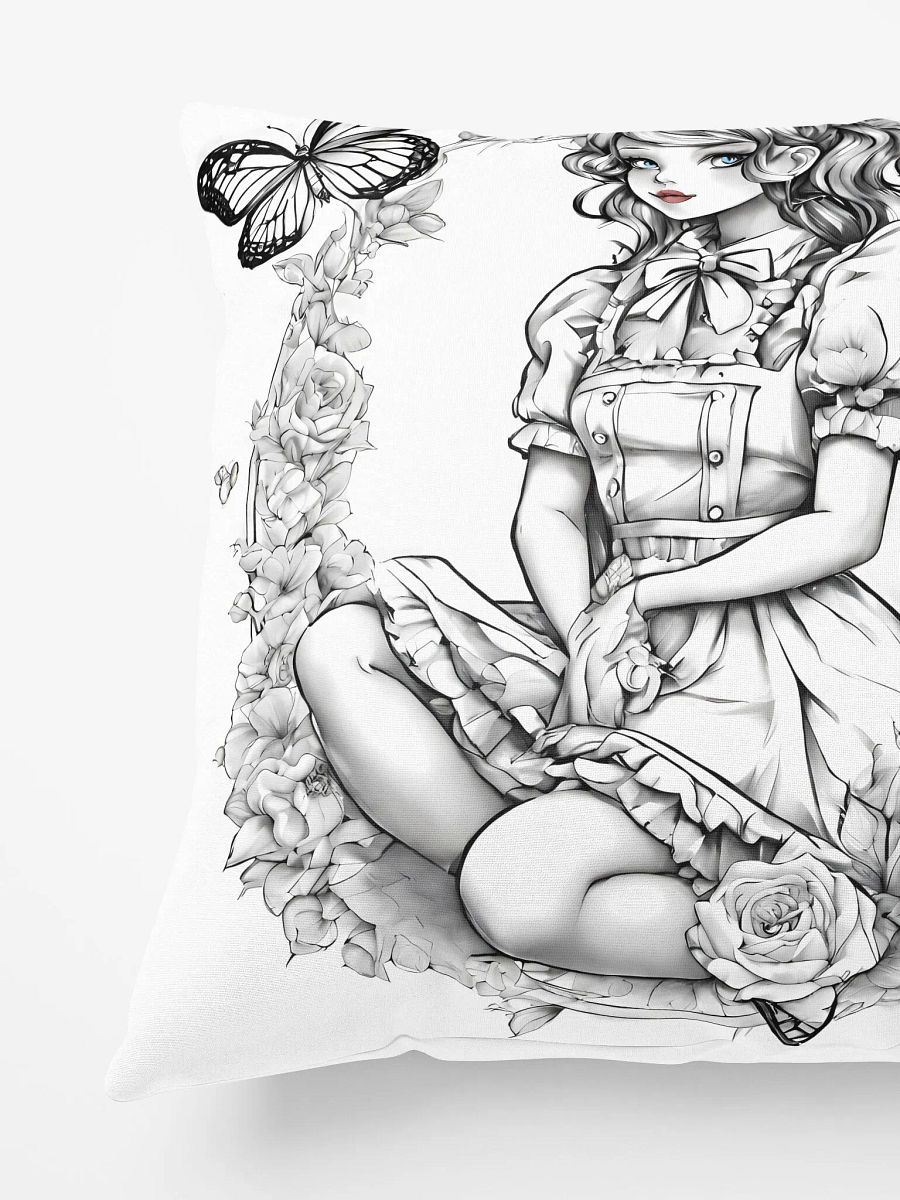 Monochrome Maid Floral Pillow product image (4)