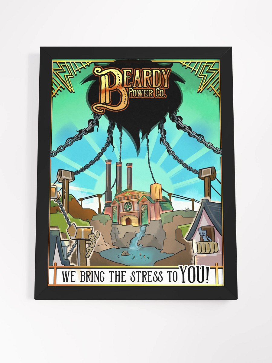'We bring the stress to YOU' framed print (Blue) product image (4)