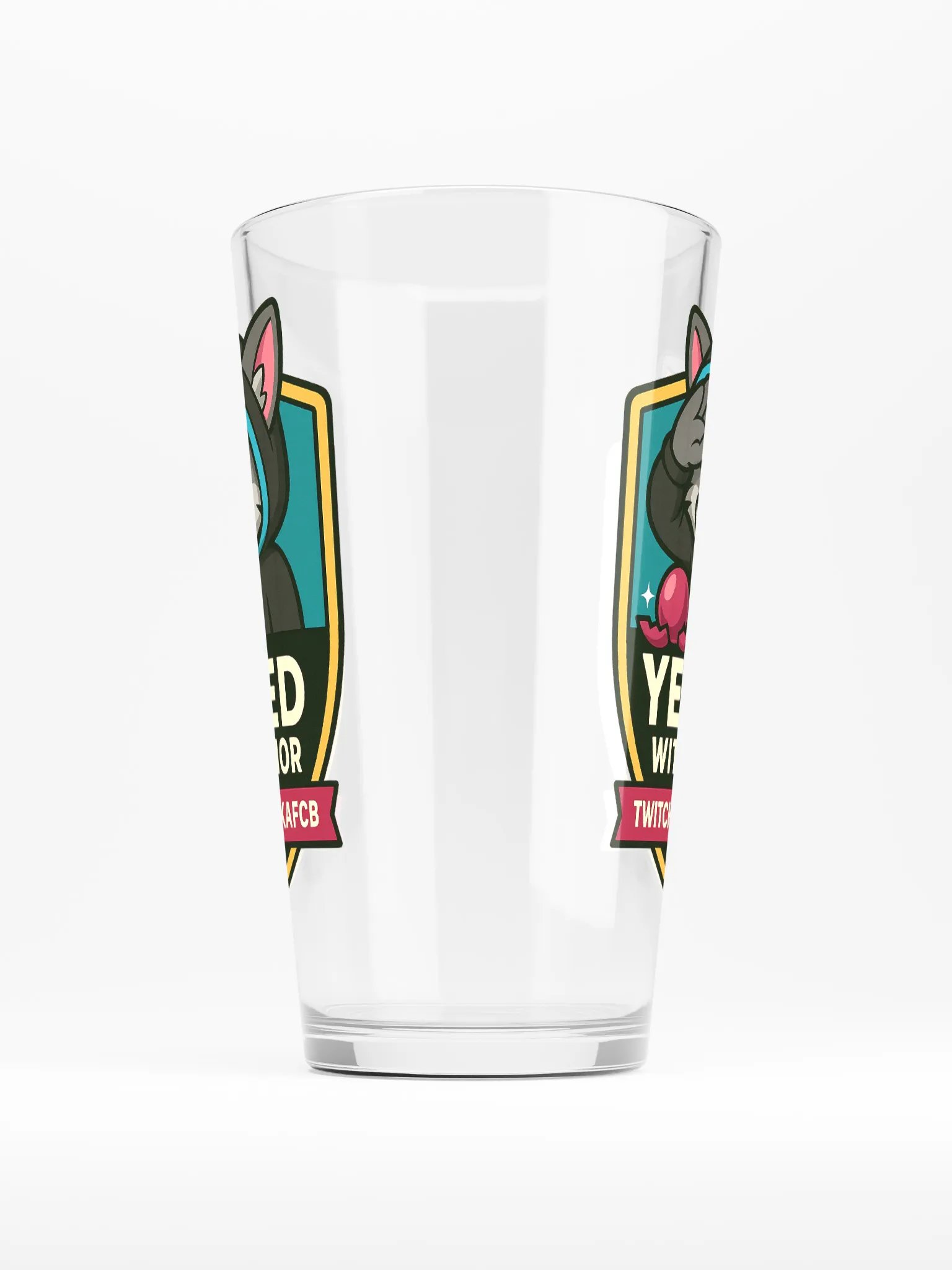 "YEETED WITH HONOR" PINT GLASS – Official Stream Mascot Edition product image (2)