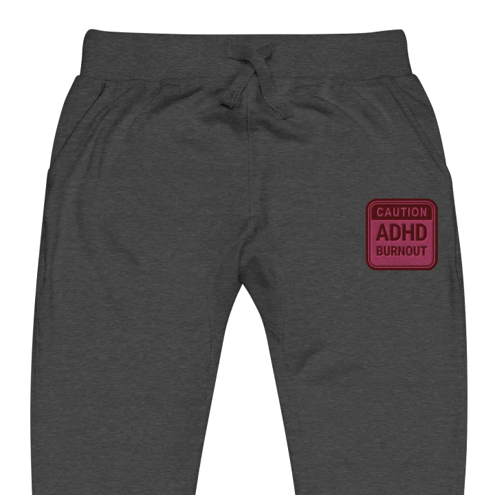 CAUTION: ADHD BURNOUT (rose design) embroidered unisex joggers product image (1)