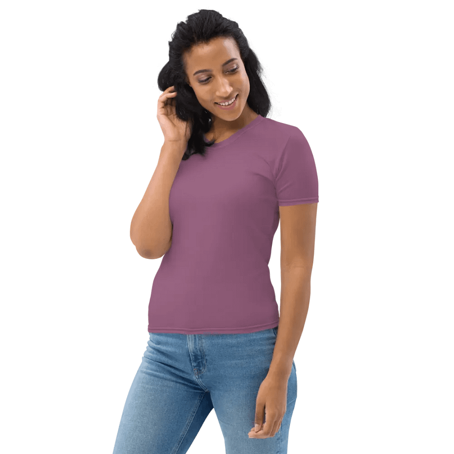 Plain Dark Lilac Purple Soft Summer Women's Crewneck Polyester Heavyweight Premium T-Shirt by Treasure Pie product image (8)