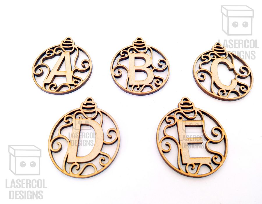 Monogram Christmas Ornament - Laser Cut Files product image (7)