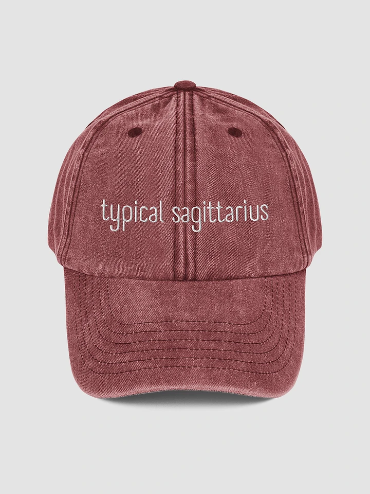 Typical Sagittarius White on Red Vintage Wash Dad Hat product image (1)