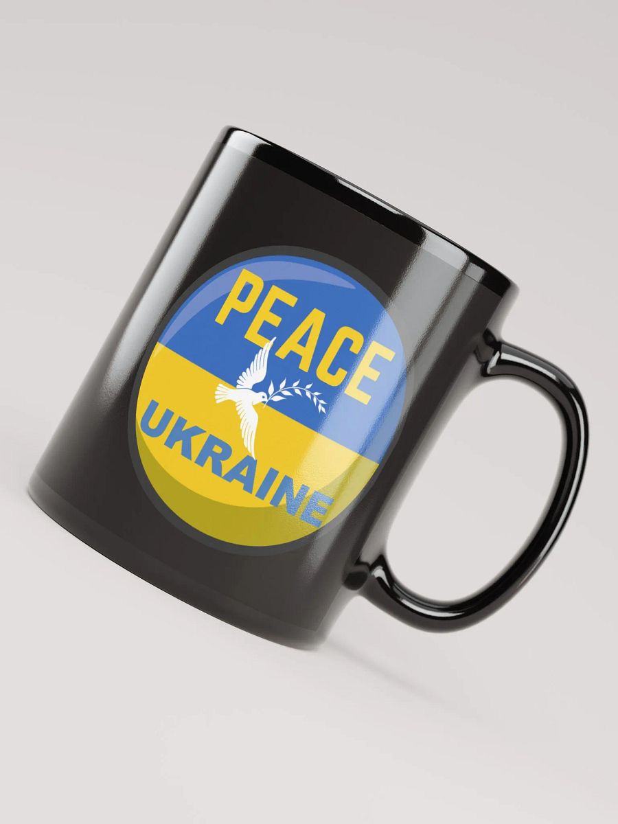 Ukrainian Peace Dove Glossy Black Mug product image (4)
