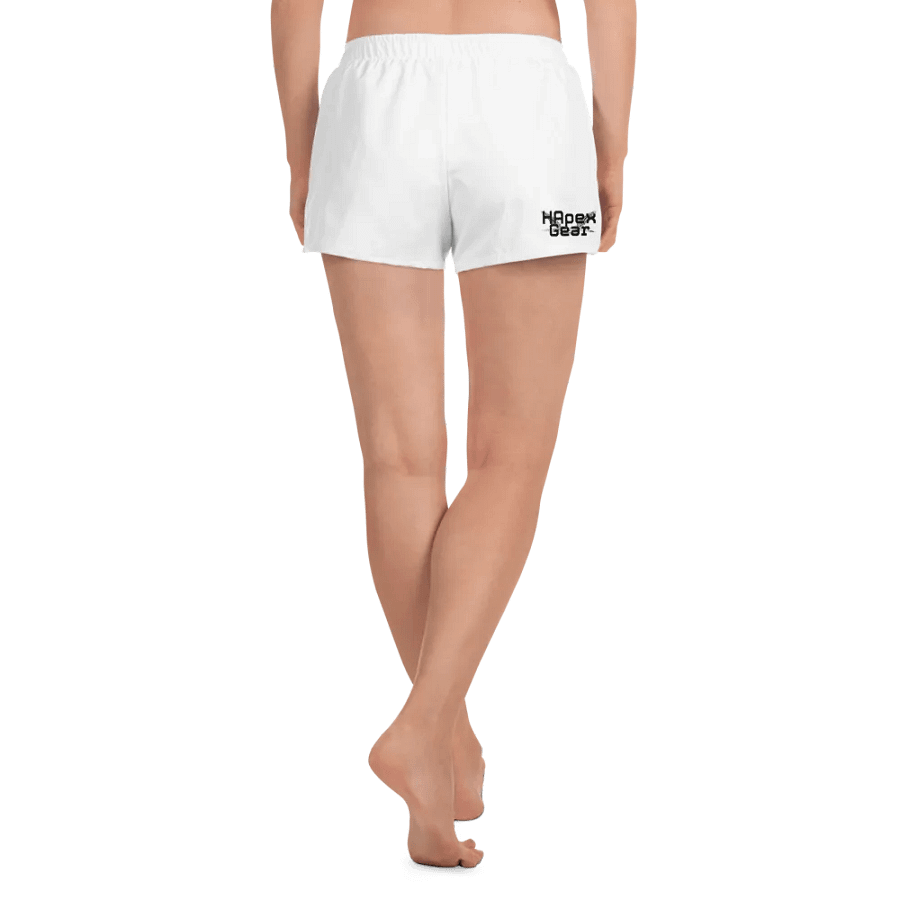 Unisex Athletic Shorts - White - Black HApex Gear Black Logo product image (4)